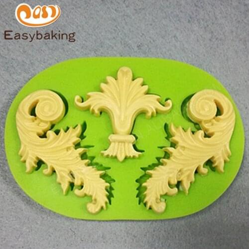 2017 Food Safe Baroque Style Silicone Fondant Mold Sugarcraft Icing Resin Mould Cake Decoration Moulds Kitchen Baking Tools