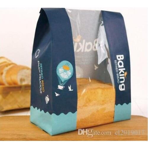 Kraft Bread Paper Bag With Window Avoid Oil Love Toast Baking Paper Bag Takeaway Food Hand Made Package Bags