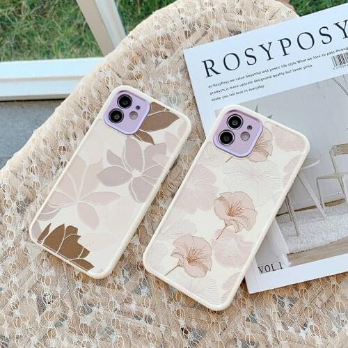 For iPhone 12 Pro Case Heart Flowers Phone Case For iPhone 12 Mini 11 Pro Max 8 7 Plus X XS Max XR Soft TPU Bumper Cover Funda