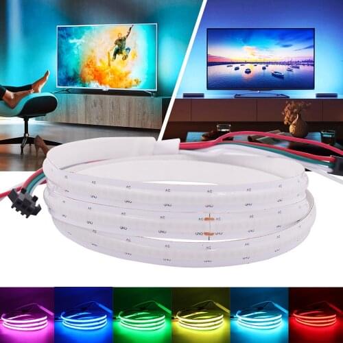 DC5V SK6812 COB LED Strip Light 332leds/m RGB Full Color High Density FOB Linear Ribbon Flex Tape Dimmable LED Light 1m 2m
