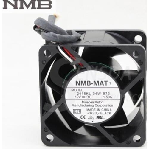 For NMB 2415KL-04W-B79 6038 60mm 6cm DC 12V 1.50A 6CM three lines wind speed cooling fan
