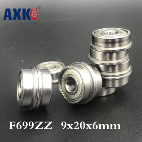 F699zz Abec-1 (10pcs) 9x20x6mm Flanged Ball Bearings F619/9zz