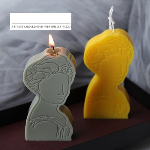 Stick Figure Portrait Mold European Style Athens Character Candle Simple Style Aroma Candle Diy Material Silicone Mold