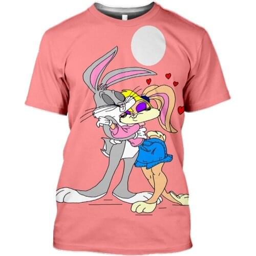 Harajuku style cartoon cute Rabbit printed 3d t-shirt women Summer T shirt girl tops 3D Kawaii T-shirt Female oversized T-shirt