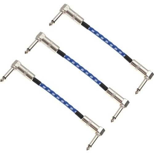 3pcs 6.5mm Jack Audio Cable Nylon Braided 6.35 Jack Male to Male Aux Cable 0.15m 0.3m for Guitar Mixer Amplifier 6.35 mm