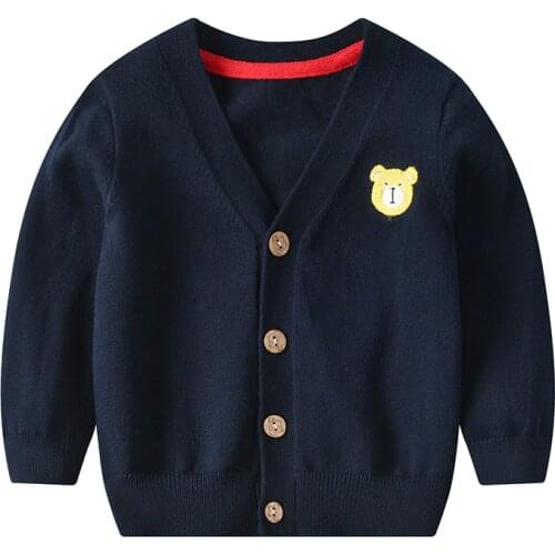 Autumn And Winter Baby Cardigan Cartoon Bear Baby Boy Cardigan Casual Knitted Sweater Single Breasted
