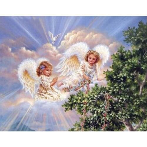 5d Diy Diamond Painting Cross Stitch Religion Diamond Embroidery Angel Girl Picture Landscape Wall Sticker Full Diamond Mosaic