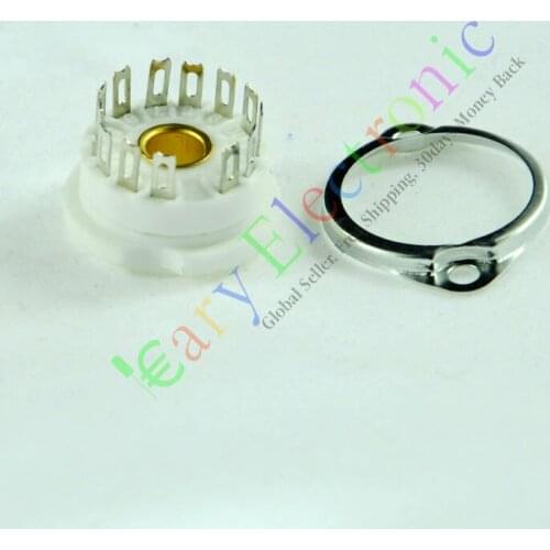 Wholesale and retail 8pc 13pin Ceramic vacuum tube socket valve base mount radio amps audio DIY Parts free shipping