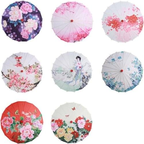 Chinese Style Silk Cloth Art Umbrella Classical Style Chinese Wedding Decorative Umbrella Oil Paper Painted Parasol Umbrella