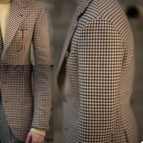 Classic Plaid Men Tuxedos Two Buttons Notched Lapel Check Blazer England Style Daily Smart Casual Jacket Coat 1 Piece