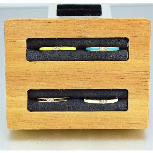 CZ Charm Oval Zircon Enamel Charm Ring Round Thin Opening Adjustable Ring Fashion Trend Enamel Ring Arm Ring