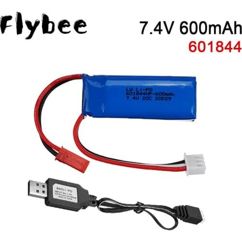 7.4V 600mAh 20C Lipo Battery for WLtoys K969 K979 K989 K999 P929 P939 RC Car Parts 2s 7.4v Battery