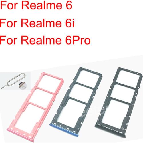 SIM Card Tray For OPPO Realme 6i 6 Pro Sim Card Slot Tray Holder Adapter Replacement Parts