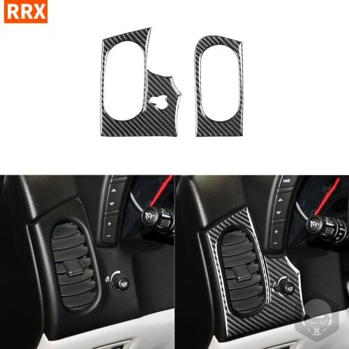 For Chevrolet Corvette C6 2005-2007 Carbon Fiber Sticker Dashboard Both Side Air Vent Outlet Frame Accessories Styling Interior