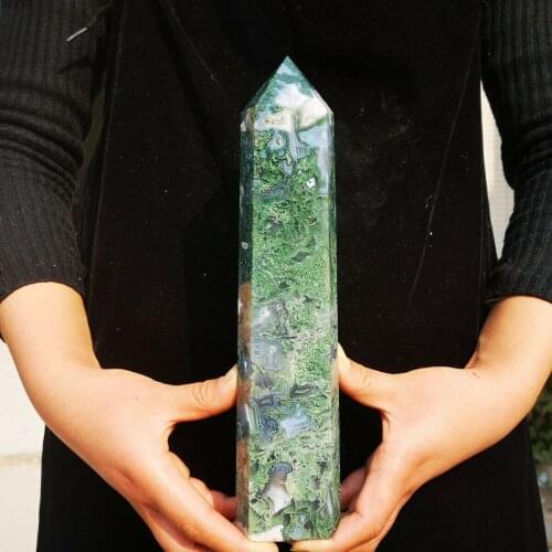 Natuurlijke Aquatische Plant Agaat Obelisk Quartz Wand Reiki Therapie Woninginrichting Kamer Decoratie Fengshui