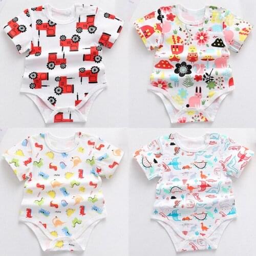Boy& Girl Clothes Summer Ropa New Born Bodysuit Cartoon Baby Clothing 0-3Y Funny Baby Costume Pajamas Ropa De Gemelos Home Wear