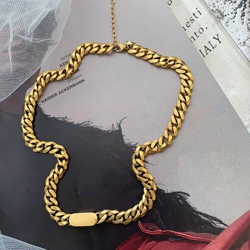 Stainless Steel New 2021 Chain Necklace Jewelry Statement Metal Texture Choker Necklace Party Gift