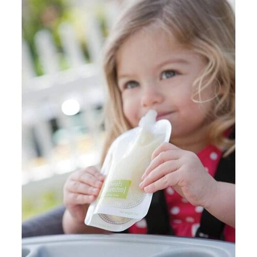 Food Pouch Packaging Squeeze Plastic Smoothie Bags 1 Box Single Use Refillable Fresh Storage Bag Lid Baby food storage box