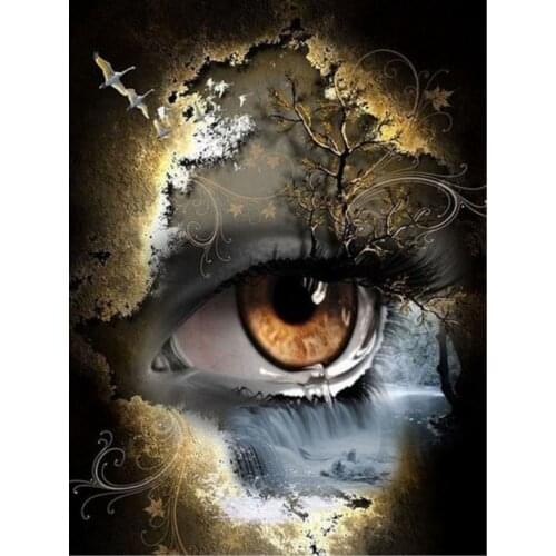 Full square diamond painting eye scenery rhinestone embroidery picture religion diamond dotz toys mosaic art wall sticker decor