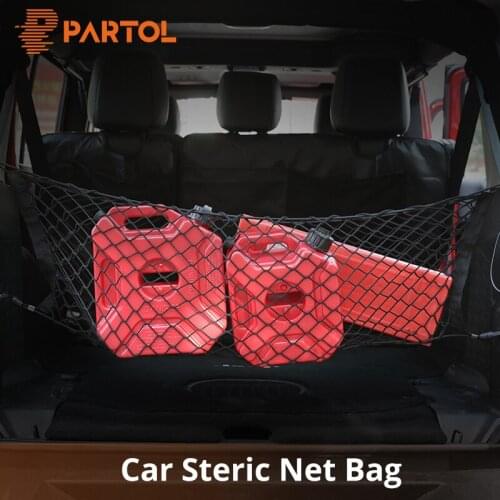 S/M/L Car Rear Trunk Storage Net Bag Cargo Luggage Auto Nylon Elastic Mesh Rear Organizer Holder With 4 Plastic Hooks Pocket