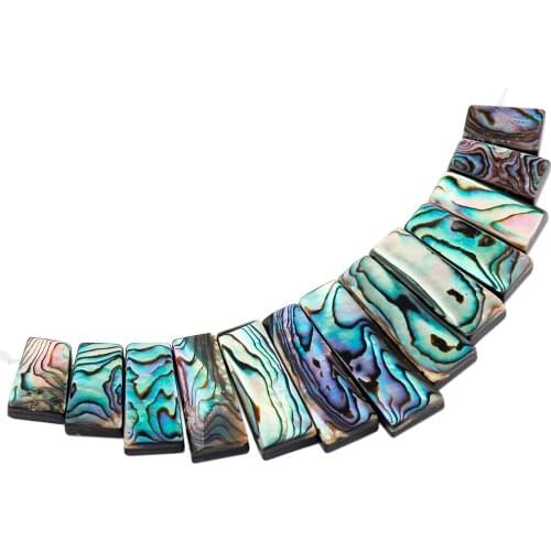 SUNYIK New Zealand Abalone Shell Pearl MOP Rectangle Bar Loose Beads Pendant Set Stone Jewelry