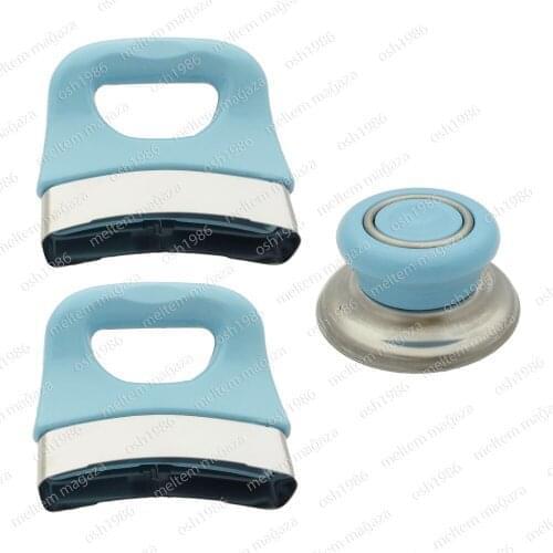 Universal Replacement Cookware Kitchen Accessory Knob Screw Handle Pan Hand Grip Handle Cover 1 SET Light blue HT-TT0001-A-9