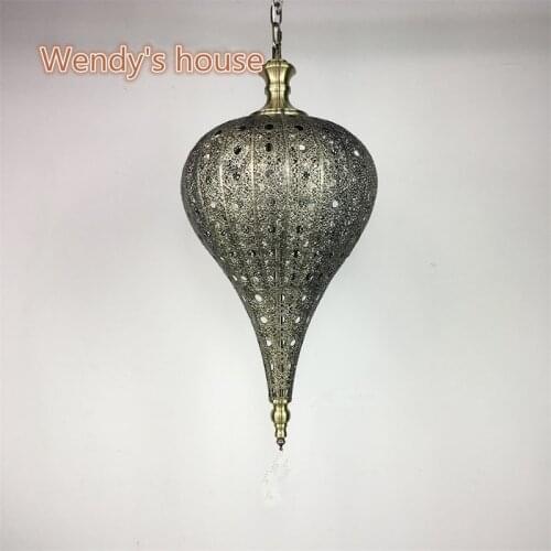 Southeast Asia Retro Exotic Bedroom Restaurant Cafe Hotel Bar Hollow Carved Chandelier Lamps