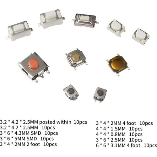 100PCs Car Remote Control Key Touch Switches 10-type Buttons Touch Key Use for Hyundai, Nissan, Honda, VW, Toyota, Kia, Peugeot