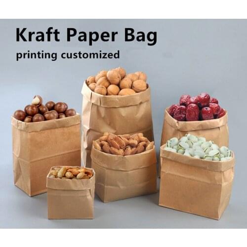 1000PCS/LOT Ordinary & Oil-proof Style Kraft Paper Food Bag Packaging Bag Gift Bag Can Customized Printing