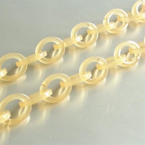 3feet Light Brown Acetate Acrylic Oval Necklace Chain,Plastic Jewelry Chain, Top Quality Eyegalss Chain,Size 19mmx15mm