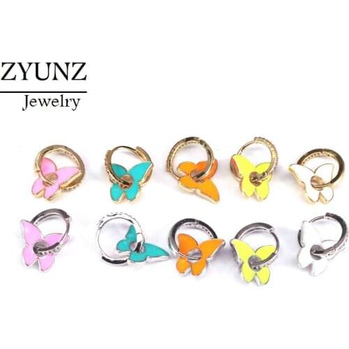 4 Pairs, Fashion Butterfly Shaped Earrings Crystal Hanging Dangle Earring Gold Silver Color Earrring Delicate Drop Party Jewelry