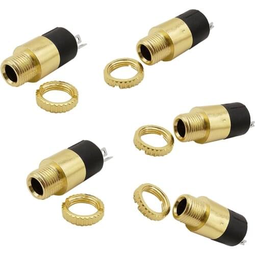 5Pcs PJ392 Stereo Headphone Audio Socket Plug Connctor Gold Plated 3.5mm pj392 3Pin Stereo Video Female Socket Jack with Screw