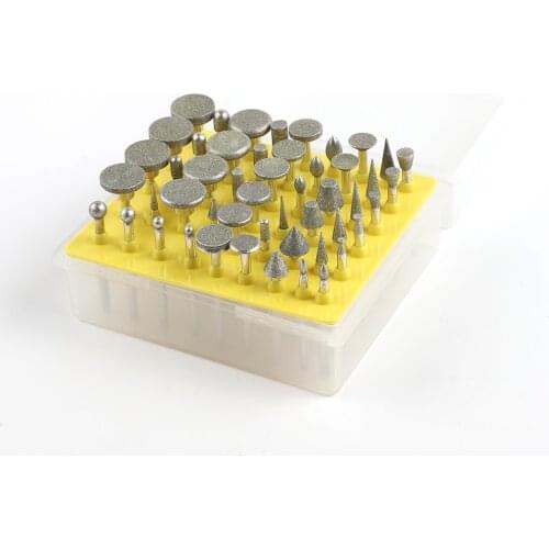 50pcs/lots 3mm Diamond Tipped coated Rotary Burr Grit Grinding Head for DREMEL Rotary Tools DIY tools