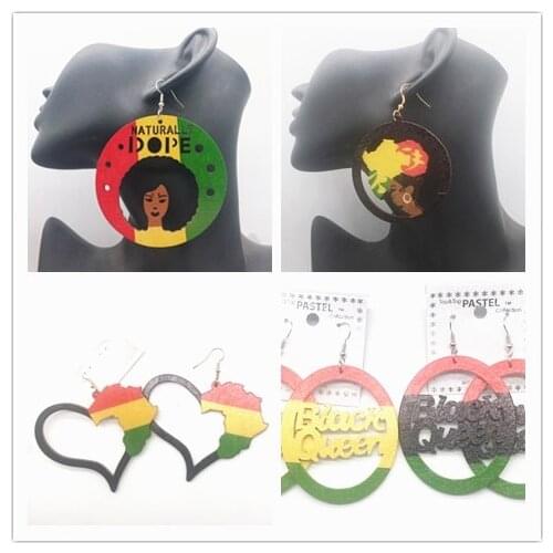 7pairs/lot!!!african Wooden Earrings