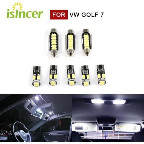 8PCS Canbus LED Interior Light 1set for VW Golf 7 for sedan variant sportsvan size 25mm 41mm White Auto Lamp