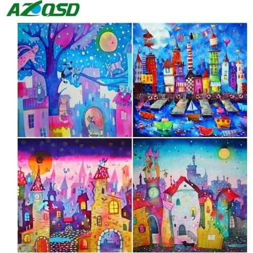AZQSD 5D Diamond Painting New Arrivals House Picture Of Rhinestones Diamond Embroidery Sale Cartoon Full Square Drill Home Decor