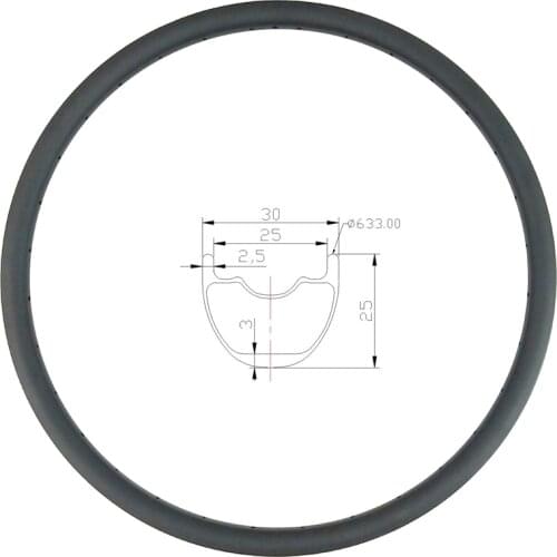 380g 29er 30mm x 25mm MTB XC Tubeless Hookless Mountain Bike Carbon Rim For 29 Inch Cross Country Bicycle Wheel 24h 28h 32h