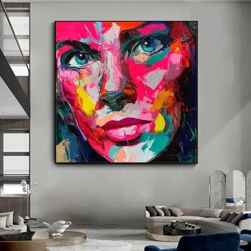 Free Shipping Colorful Hand Painted Oil Paintings Wall Picture Sexy Lady Figure Portrait Oil Paintings Abstract People On Canvas