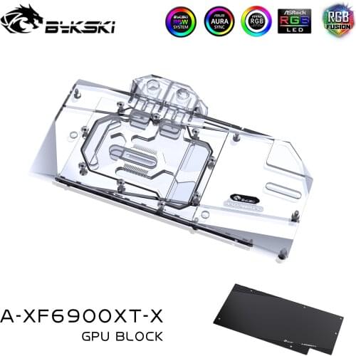 Bykski Water Cooling Block use for XFX Radeon RX 6800 XT Speedster Merc 319/RX 6900XT GPU Card/Full Cover Copper Radiator Block