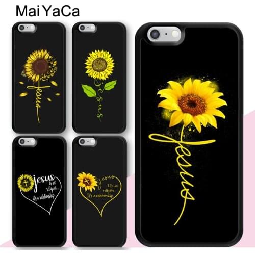 MaiYaCa Sunflower Jesus Christ Case For iPhone XR X XS Max 12 mini 11 Pro Max SE 2020 6S 7 8 Plus 5S Back Cell Housing Cover