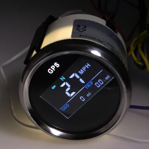 12V 24V Digital GPS Speedometer 52mm Odometer VA Display For Boat Yacht Motorcycle Car With Alarm