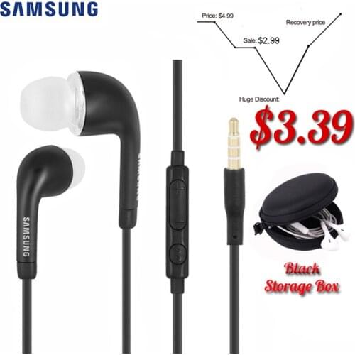 Samsung EHS64 Earphone In-Ear Wired 3.5mm Headset Color Black White with Microphone Speaker for White Black Headset