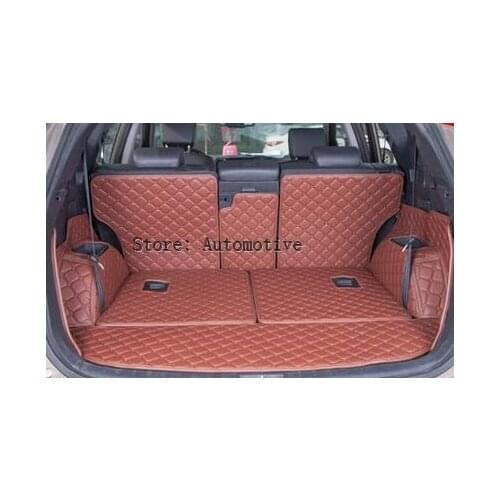 Good mats! Special trunk mats for Hyundai Santa Fe 7seats 2015 waterproof leather carpets for Santafe 2014-2013,Free shipping