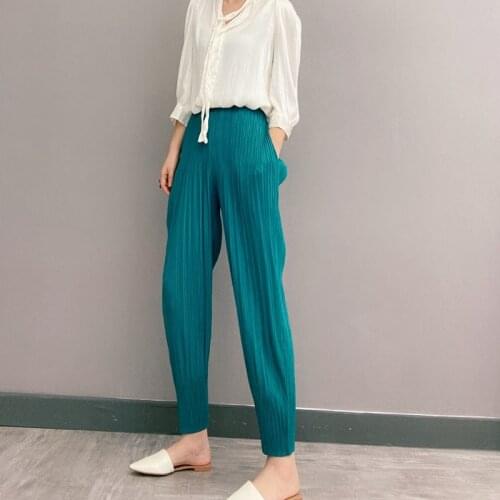 Women's High Waist Pants 天裴褶皱 China