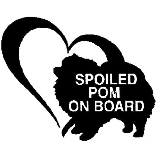 SPOILED POM ON BOARD Cute Pomeranian Dog Car Sticker Automobiles Motorcycles Exterior Accessories Vinyl Decals