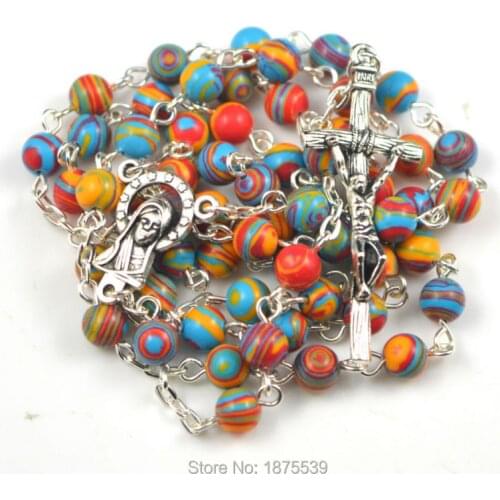Phoenix natural stone bead catholic rosary