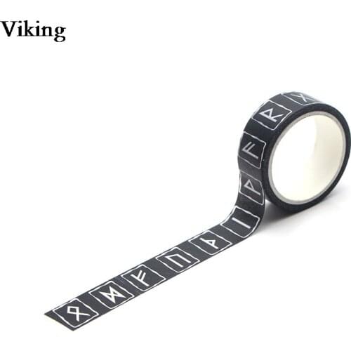 15mmX5m Viking Cool Black Washi Tape DIY Masking Tape Adhesive Tapes Stickers Decorative Stationery Tapes G0132
