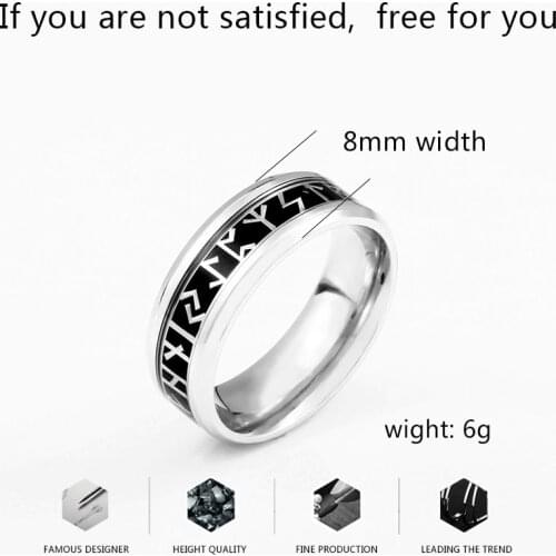 BEIER new store 316 Stainless Steel Viking Rune Simple Ring Middle Epoxy letter High Quality Jewelry LLBR-R121R