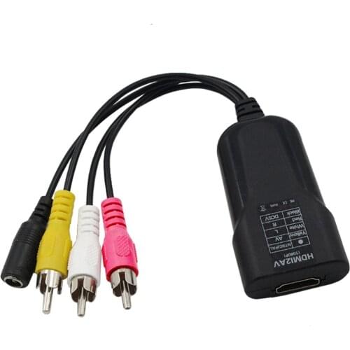 HDMI To Male 3-RCA Video Audio AV Component Composite Converter Adapter Full HD 720/1080p For HDTV