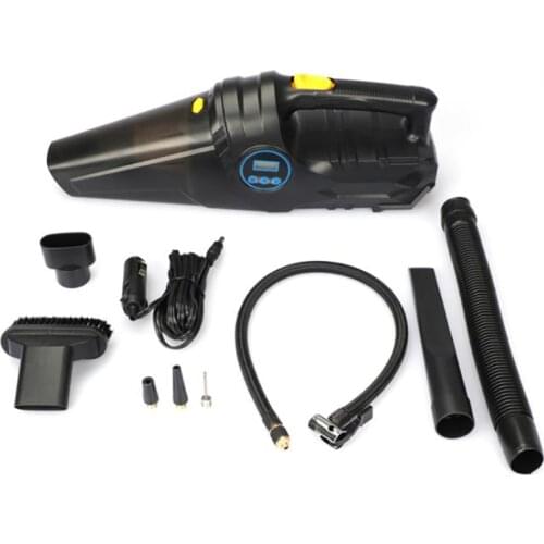 4 in 1 Air Compressor, Car Vacuum Cleaner, 120W 6000PA Digital Tire Inflator Pump Handheld Car Vacuum Auto Shut Off